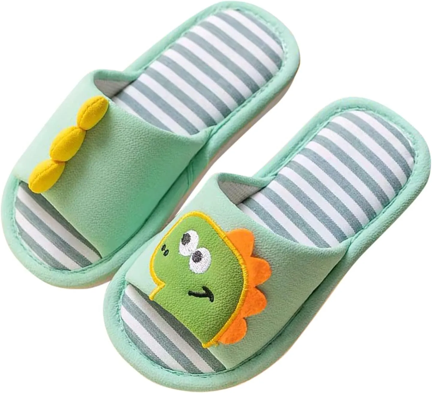 Toddler Cute 𝗖artoon Dinosaur Pattern House Slippers Open Toe Cotton Cozy Slip On Indoor Toddler Girl Slipper Size 6