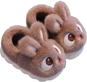 Toddler Fuzzy 𝗖artoon Slippers Bunny Ear Memory Foam Warm Shoes Baby Infant Boys Girls Indoor Ankle Comfy Cotton Slipper