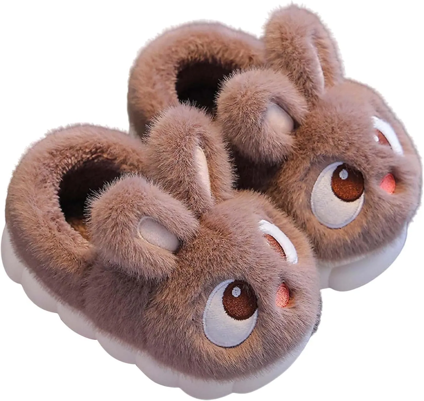 Toddler Fuzzy 𝗖artoon Slippers Bunny Ear Memory Foam Warm Shoes Baby Infant Boys Girls Indoor Ankle Comfy Cotton Slipper