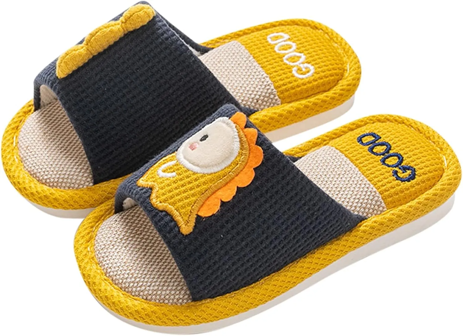 Toddler Shoes Girls Open Toe Home Slippers Cute Dinosaur House Slippers Kids Cotton Lined Winter Flat Shoes for Boys