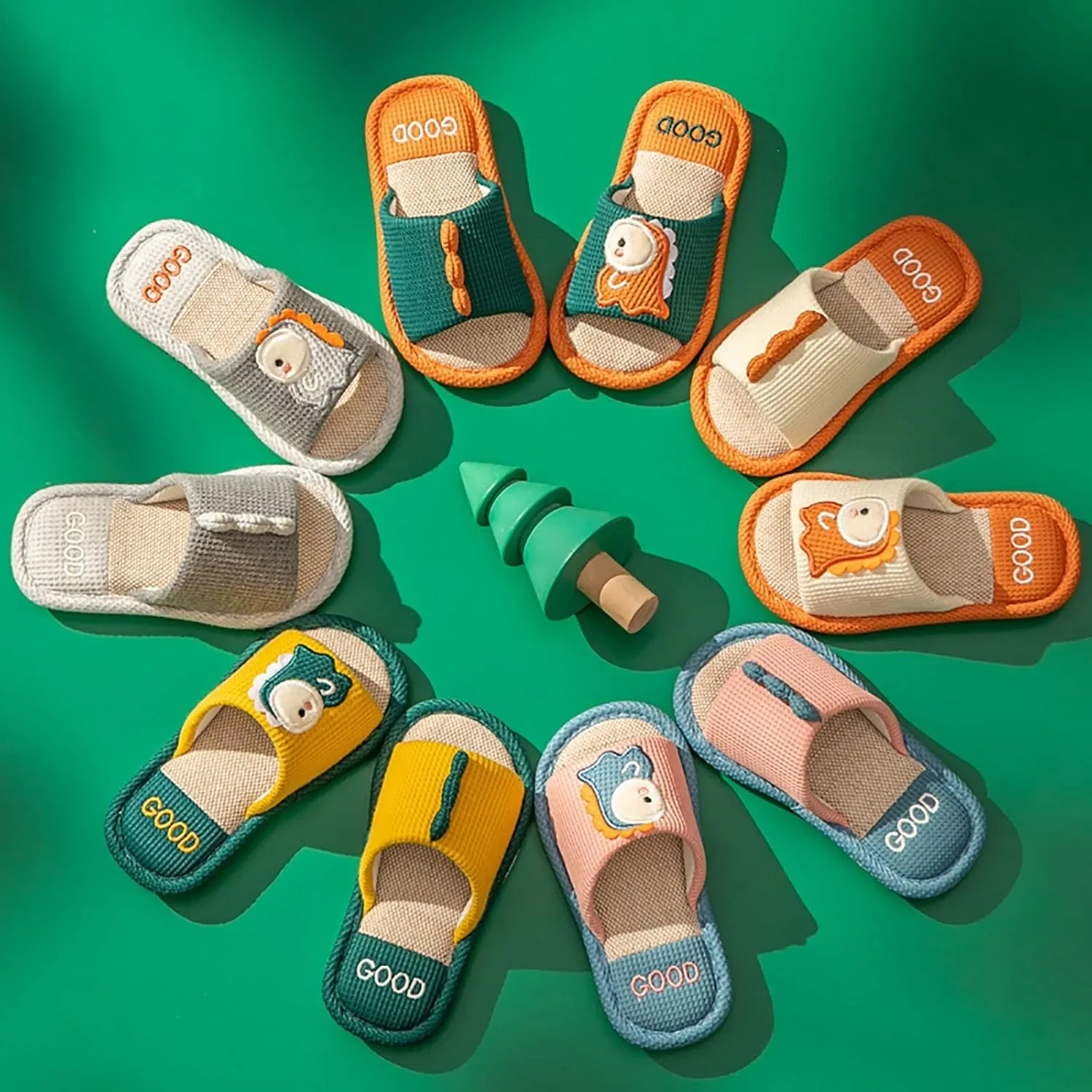 Toddler Shoes Girls Open Toe Home Slippers Cute Dinosaur House Slippers Kids Cotton Lined Winter Flat Shoes for Boys