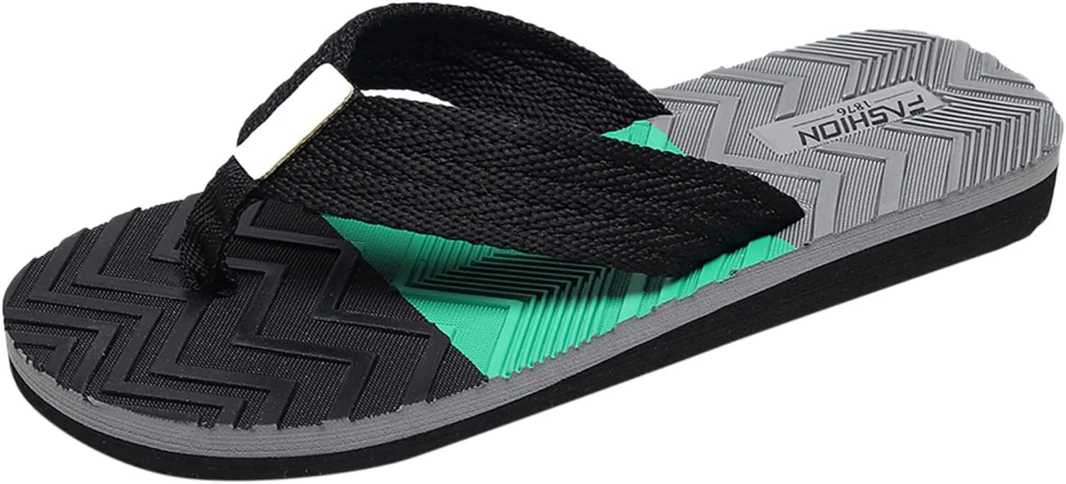 Vickyleb Flip Flops for Men Waterproof,Men's Flip Flops Slippers Slip Breathable Casual Beach Sandals