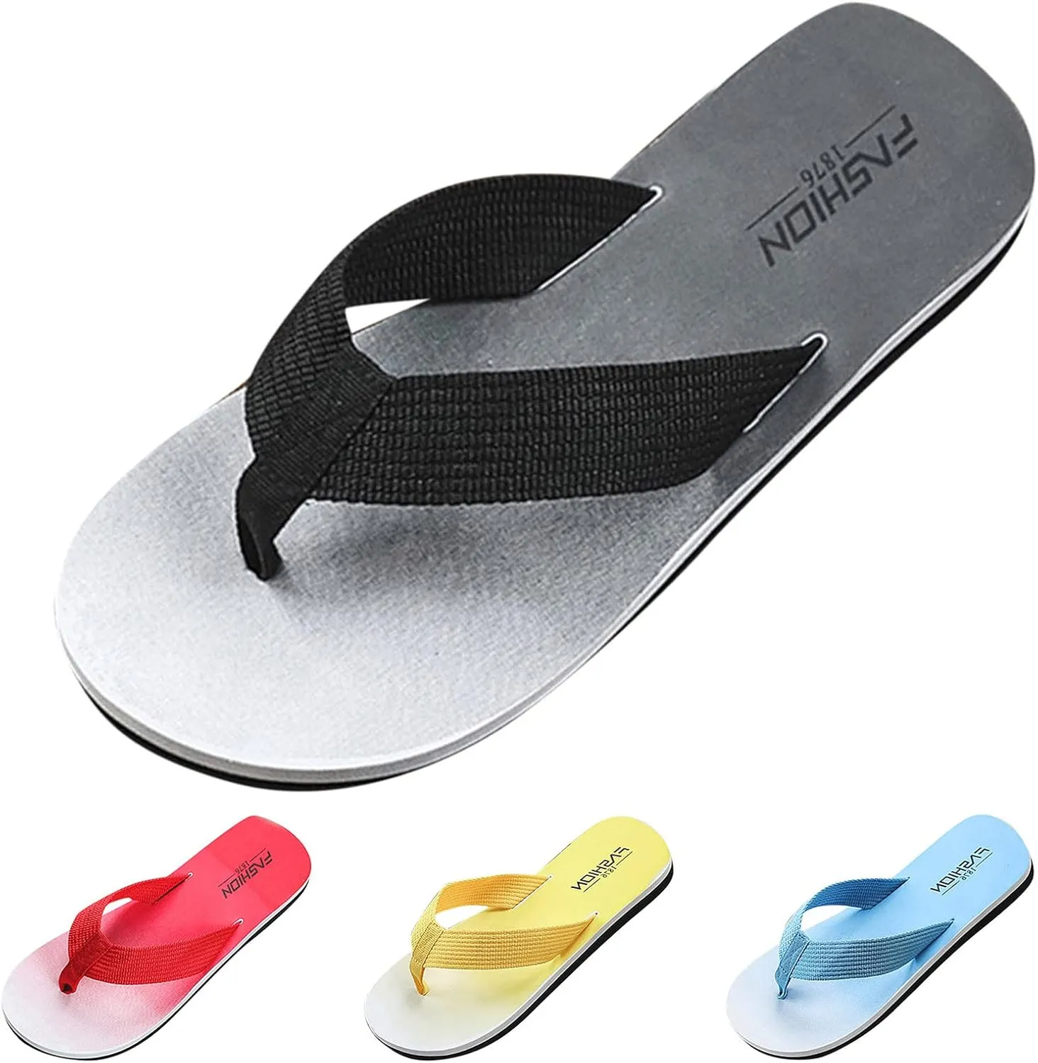 Vickyleb Flip Flops for Men Waterproof,Men's Flip Flops Slippers Slip Breathable Casual Beach Sandals