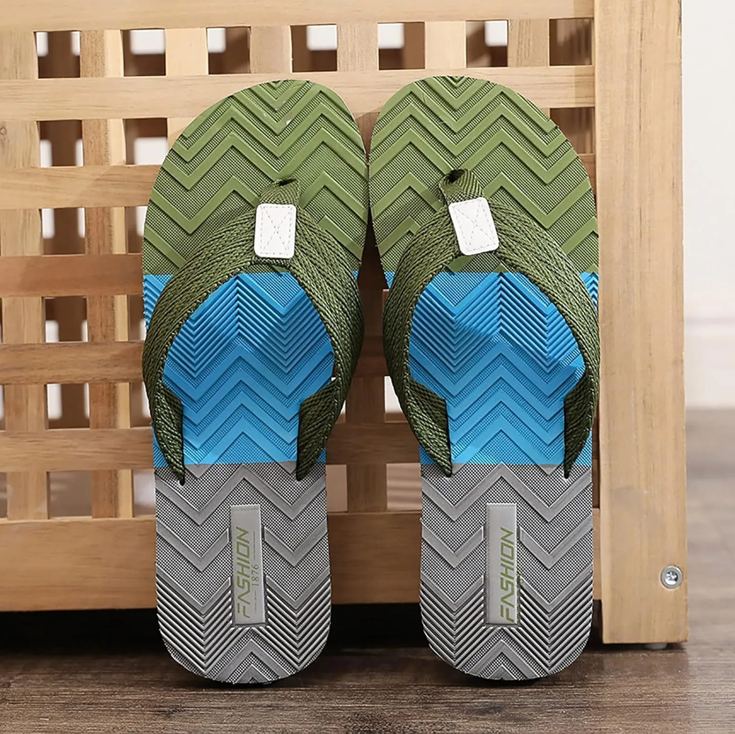 Vickyleb Flip Flops for Men Waterproof,Men's Flip Flops Slippers Slip Breathable Casual Beach Sandals