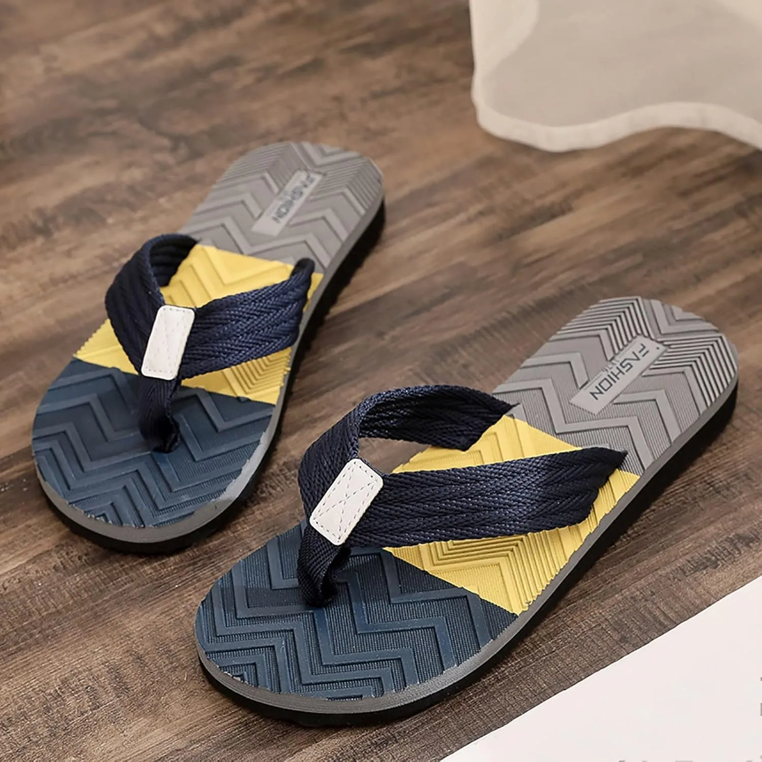 Vickyleb Flip Flops for Men Waterproof,Men's Flip Flops Slippers Slip Breathable Casual Beach Sandals