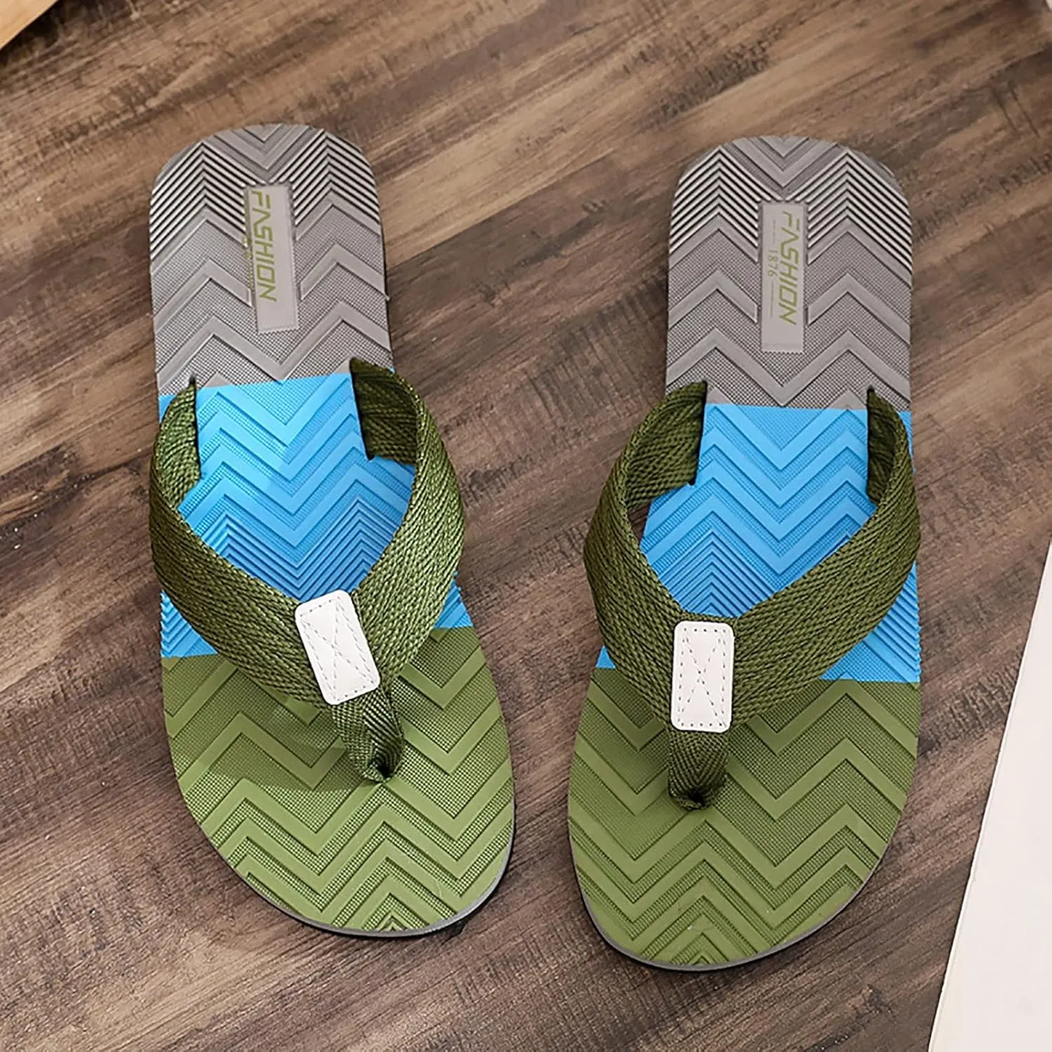 Vickyleb Flip Flops for Men Waterproof,Men's Flip Flops Slippers Slip Breathable Casual Beach Sandals