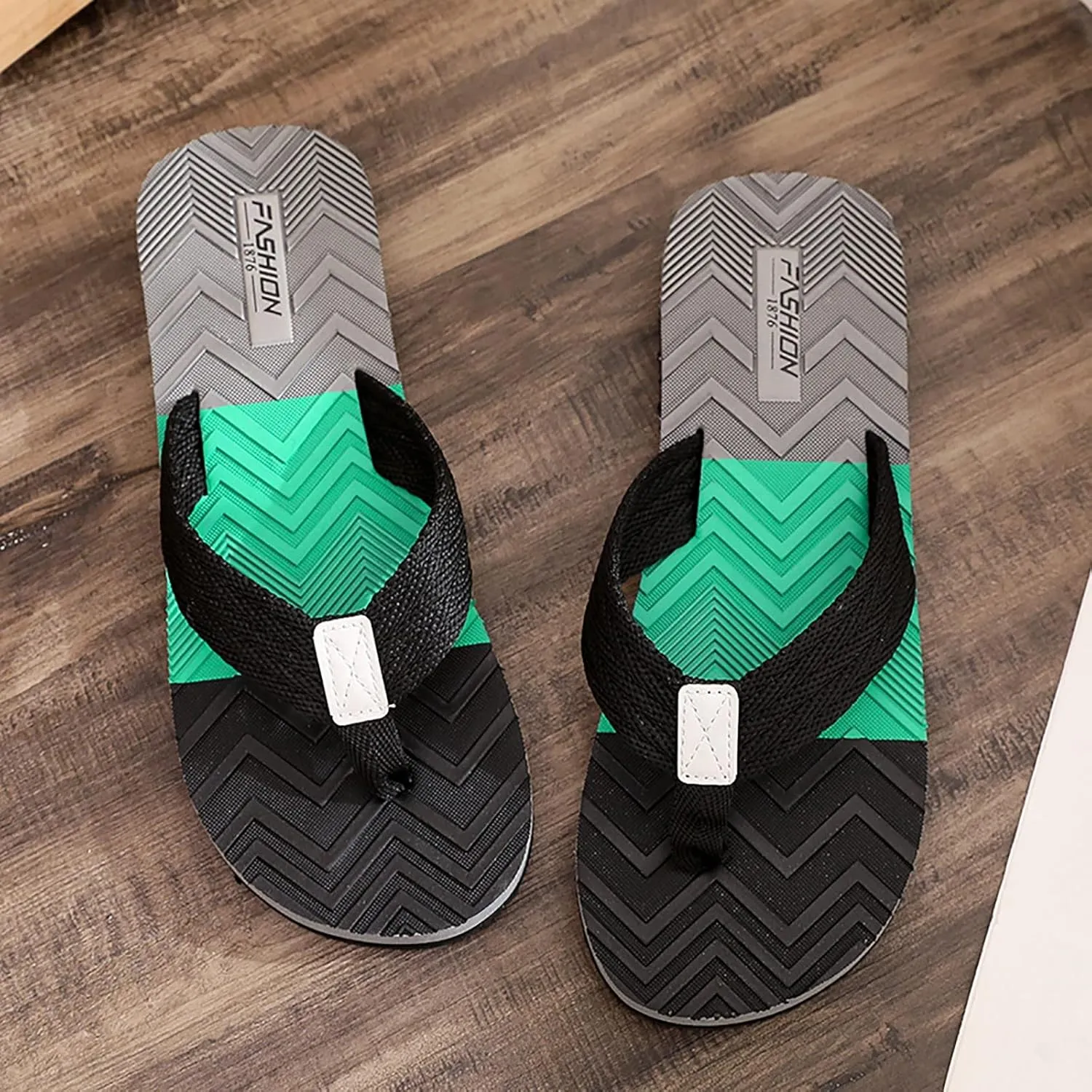 Vickyleb Flip Flops for Men Waterproof,Men's Flip Flops Slippers Slip Breathable Casual Beach Sandals