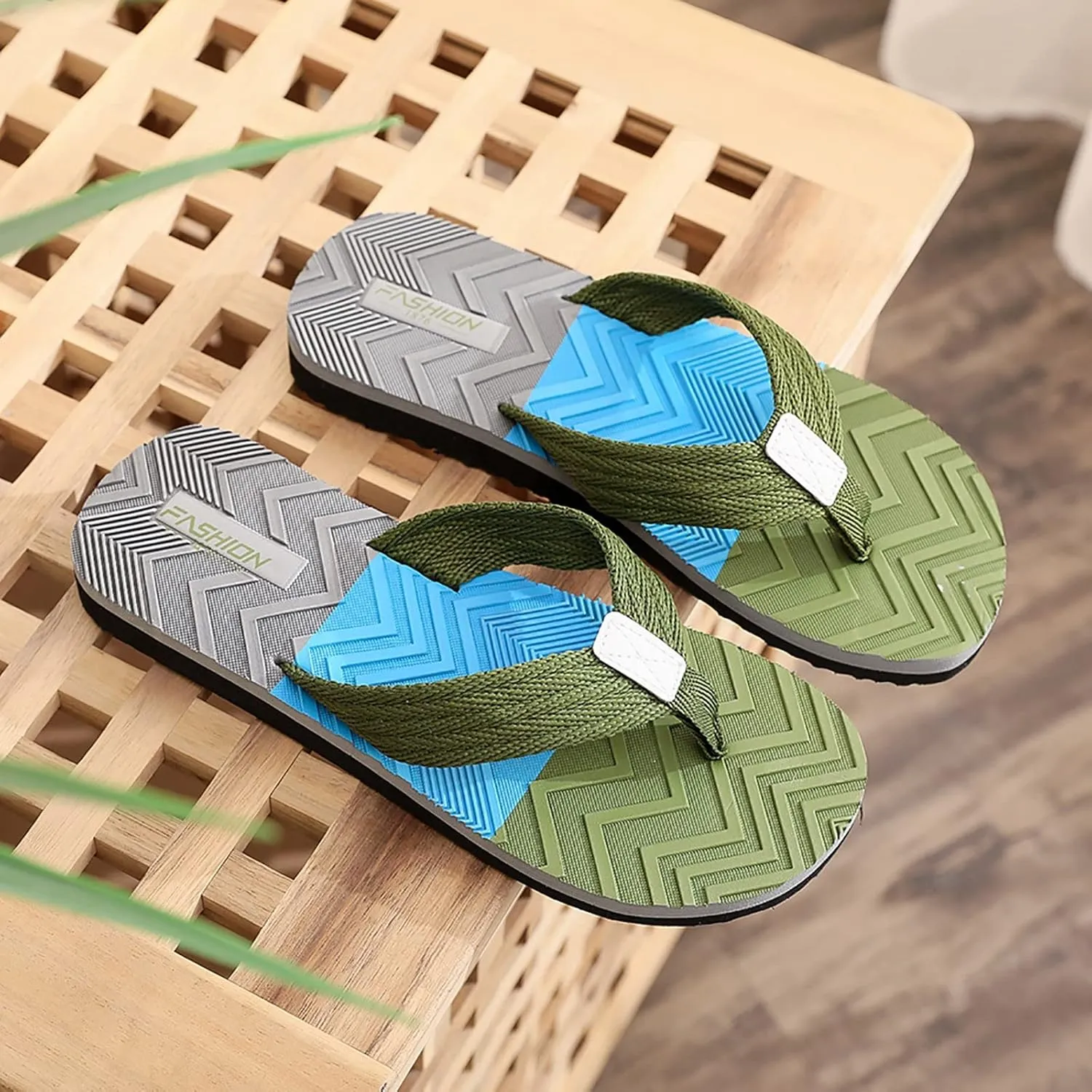 Vickyleb Flip Flops for Men Waterproof,Men's Flip Flops Slippers Slip Breathable Casual Beach Sandals