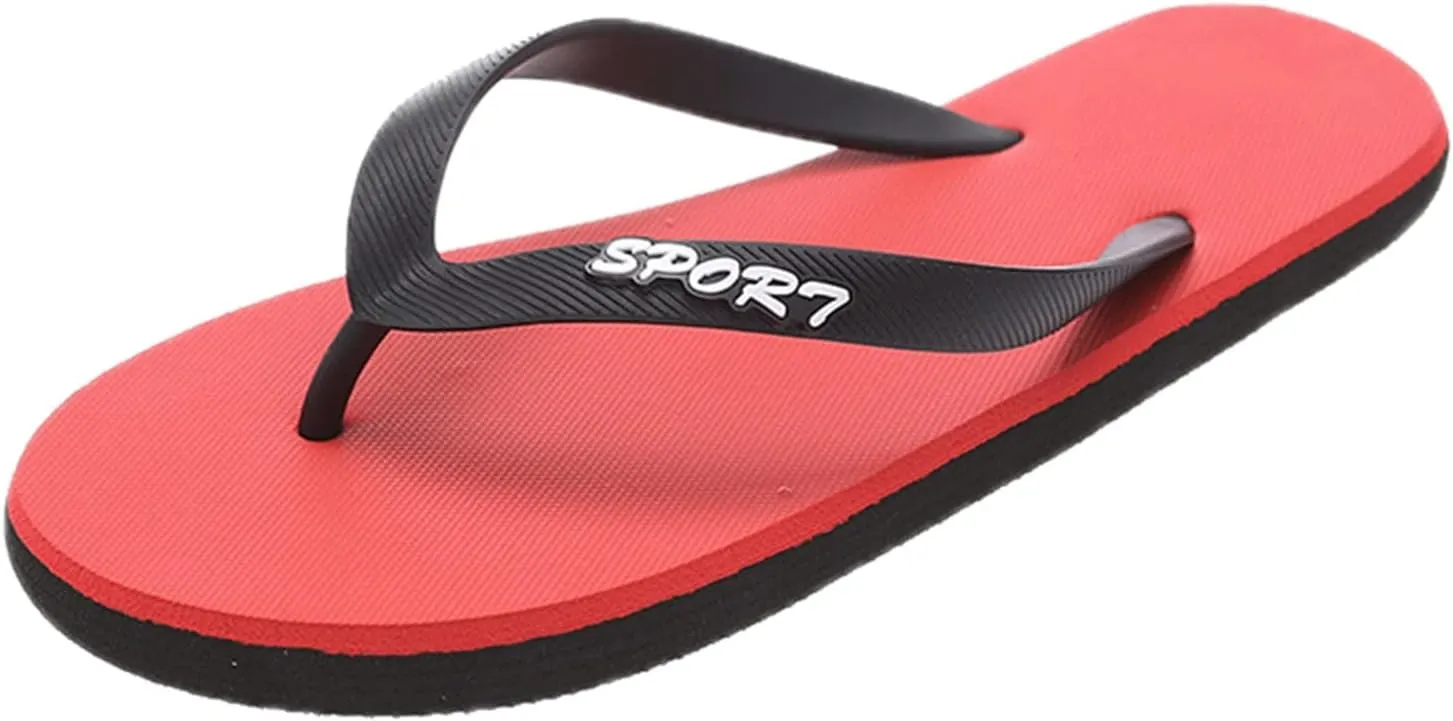 Vickyleb Flip Flops for Men,Men's Flip Flops Trendy Summer Comfortable Fashion Beach Sandals C