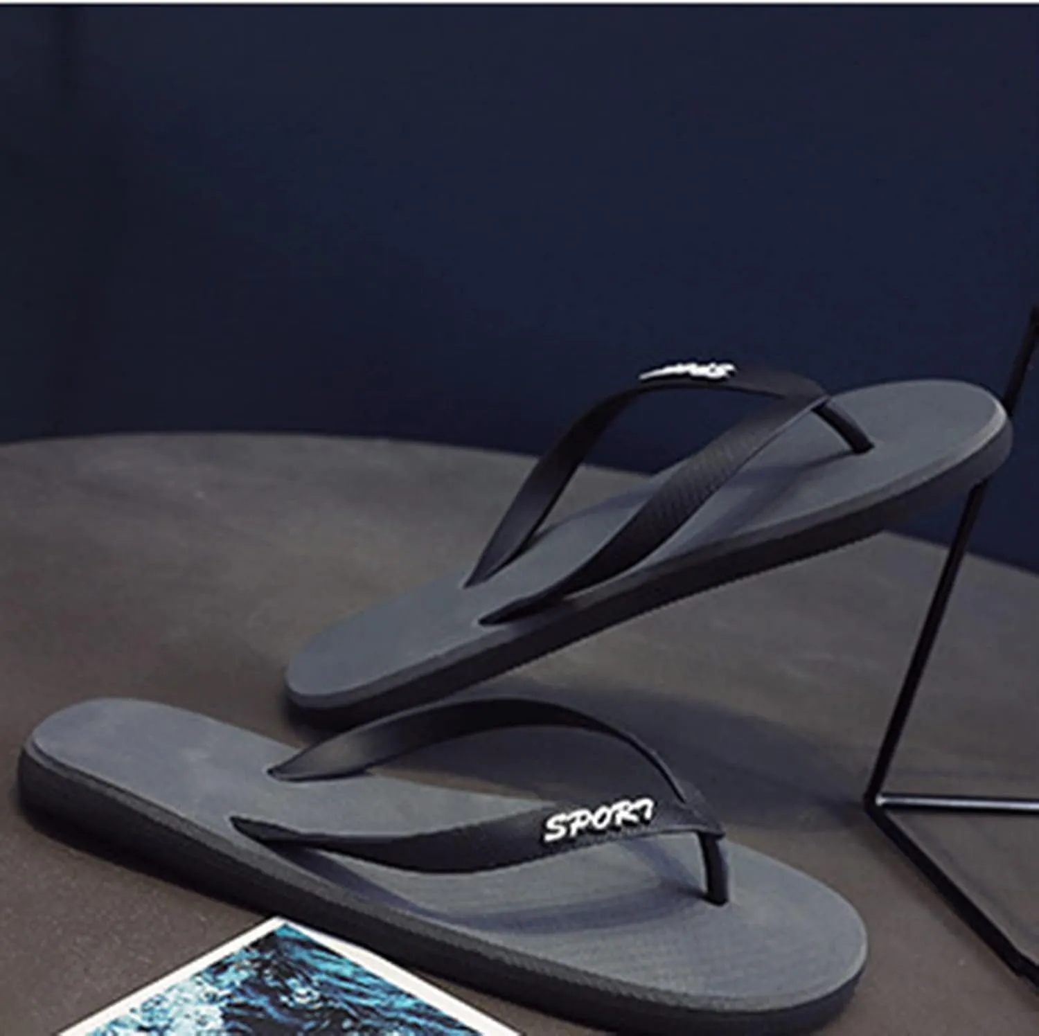 Vickyleb Flip Flops for Men,Men's Flip Flops Trendy Summer Comfortable Fashion Beach Sandals C