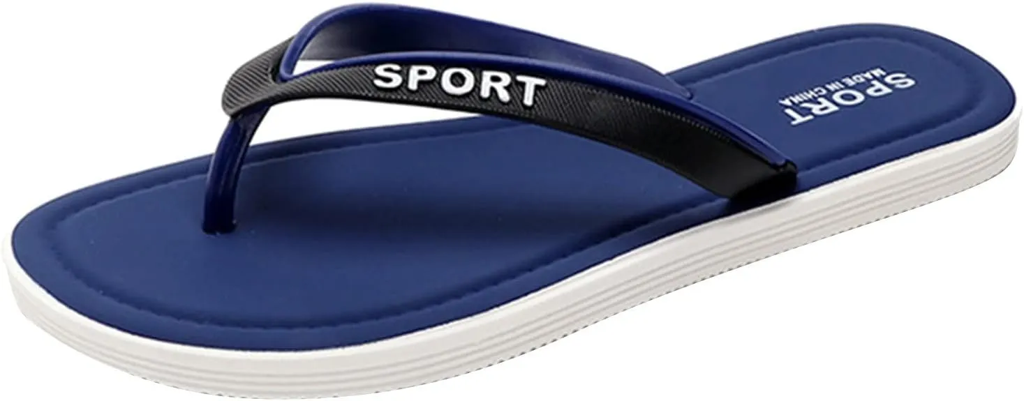 Vickyleb Flip Flops for Men,Men's Flip Flops Trendy Summer Comfortable Fashion Beach Sandals C