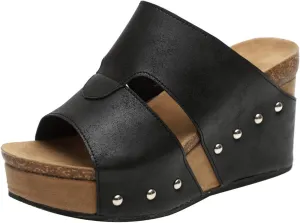Wedge Sandals for Women Comfortable Wide Width Cushioned Footbed Adjustable Straps Platform Slides Summer Walking Shoes 2025 Spring and Summer Vacation