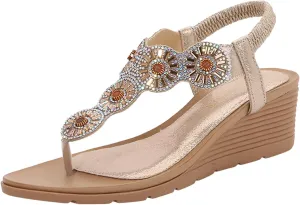 Wedge Sandals for Women Slip On Platform Espadrille Slides with Ankle Strap and Lightweight Breathable Cushioned Sole Orthopedic Sandal Beach Dressy Flip Flops for Wide Toe 2025 Spring
