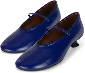 Women Ankle Strap Kitten Heel Pumps Round Closed Toe Mary Jane Low Kitten Heels Matte Casual 1 inch Low Heel Dress Shoes Slip On Comfort Chic Office Ladies Pumps Work Size 4-11 M US