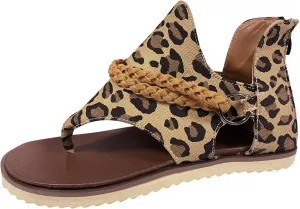 Women's Elastic Ankle Strap Flat Sandals Comfortable Casual Summer Cool Shoes Plantar Fasciitis Sandals