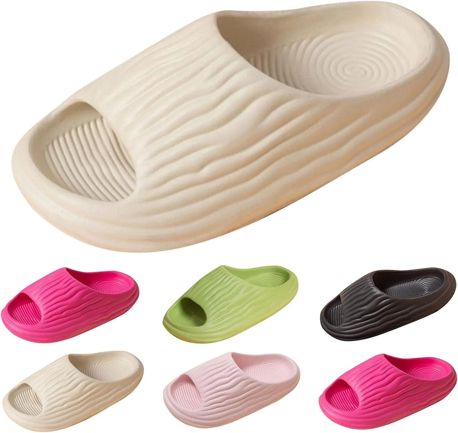 Women's Flat Slippers Dry Quickly Lightweight Bath Slippers Vacation Sandals Shower Slides for Women