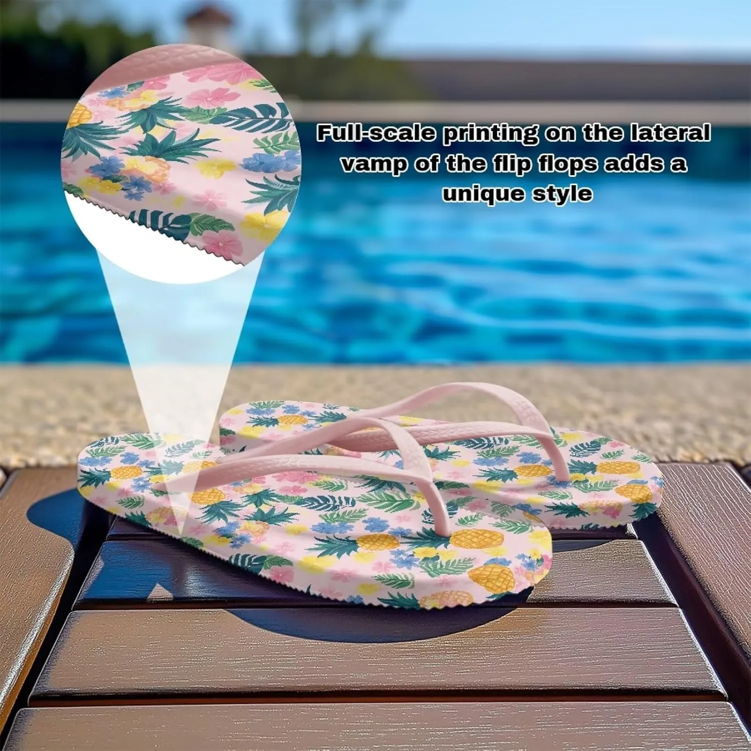 Women's Flip Flops Fashion Summer Sandal Lightweight Thong Sandals Non-Slip Shower Shoes Soft Slippers for Casual Beach Pool US Size 5-9