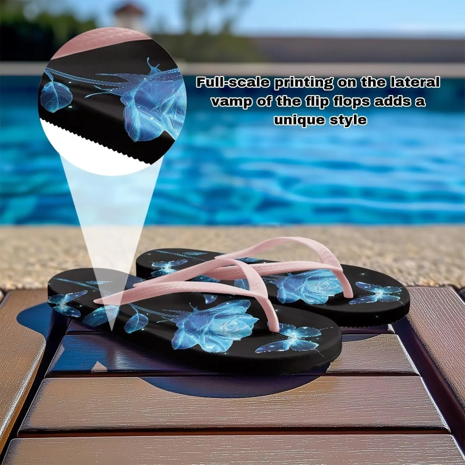 Women's Flip Flops Fashion Summer Sandal Lightweight Thong Sandals Non-Slip Shower Shoes Soft Slippers for Casual Beach Pool US Size 5-9
