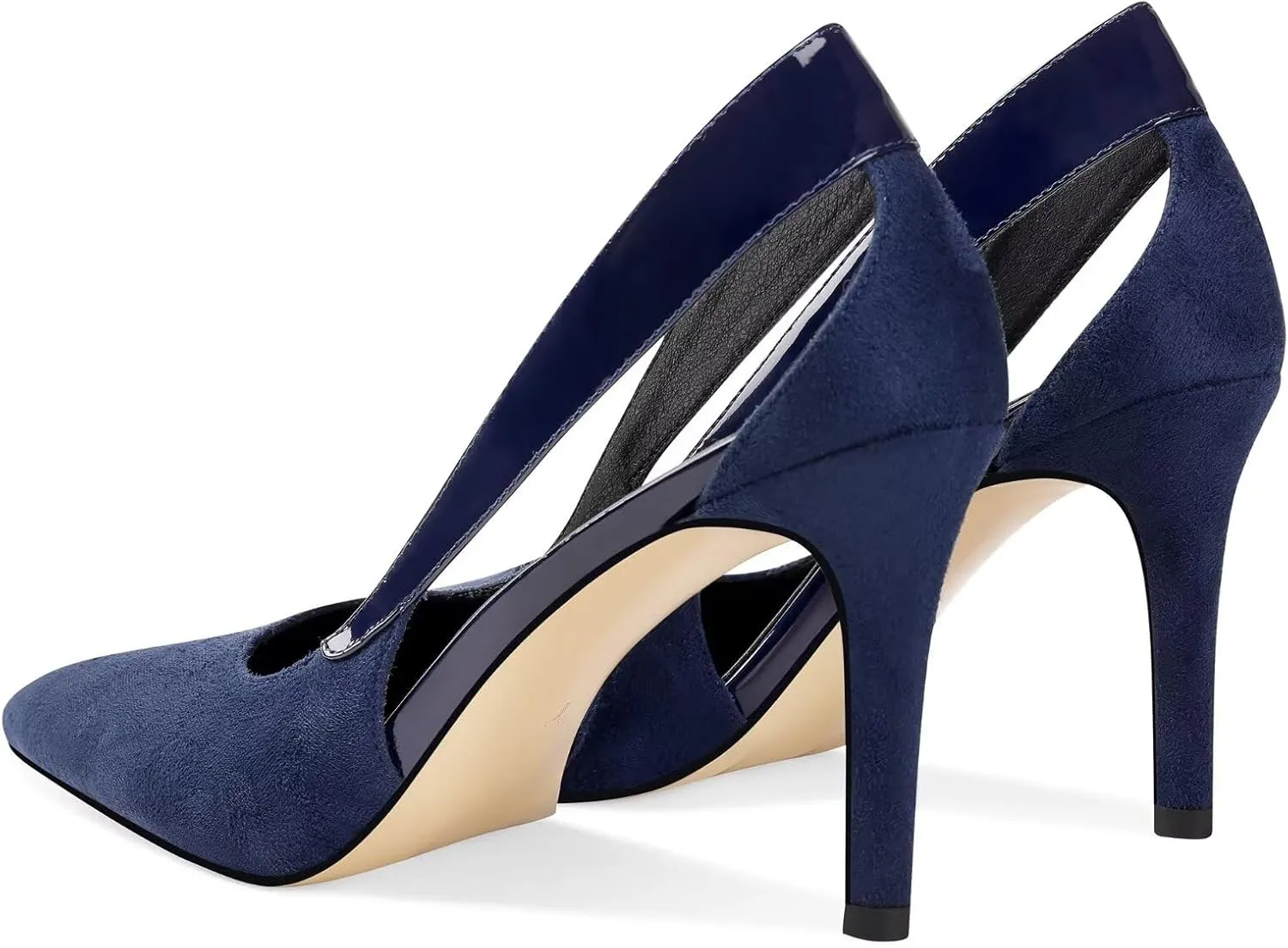 Women's High Heels Closed Toe Pumps Stiletto High Heels Pointed Toe Wedding Suede Pumps Party Dress Shoes