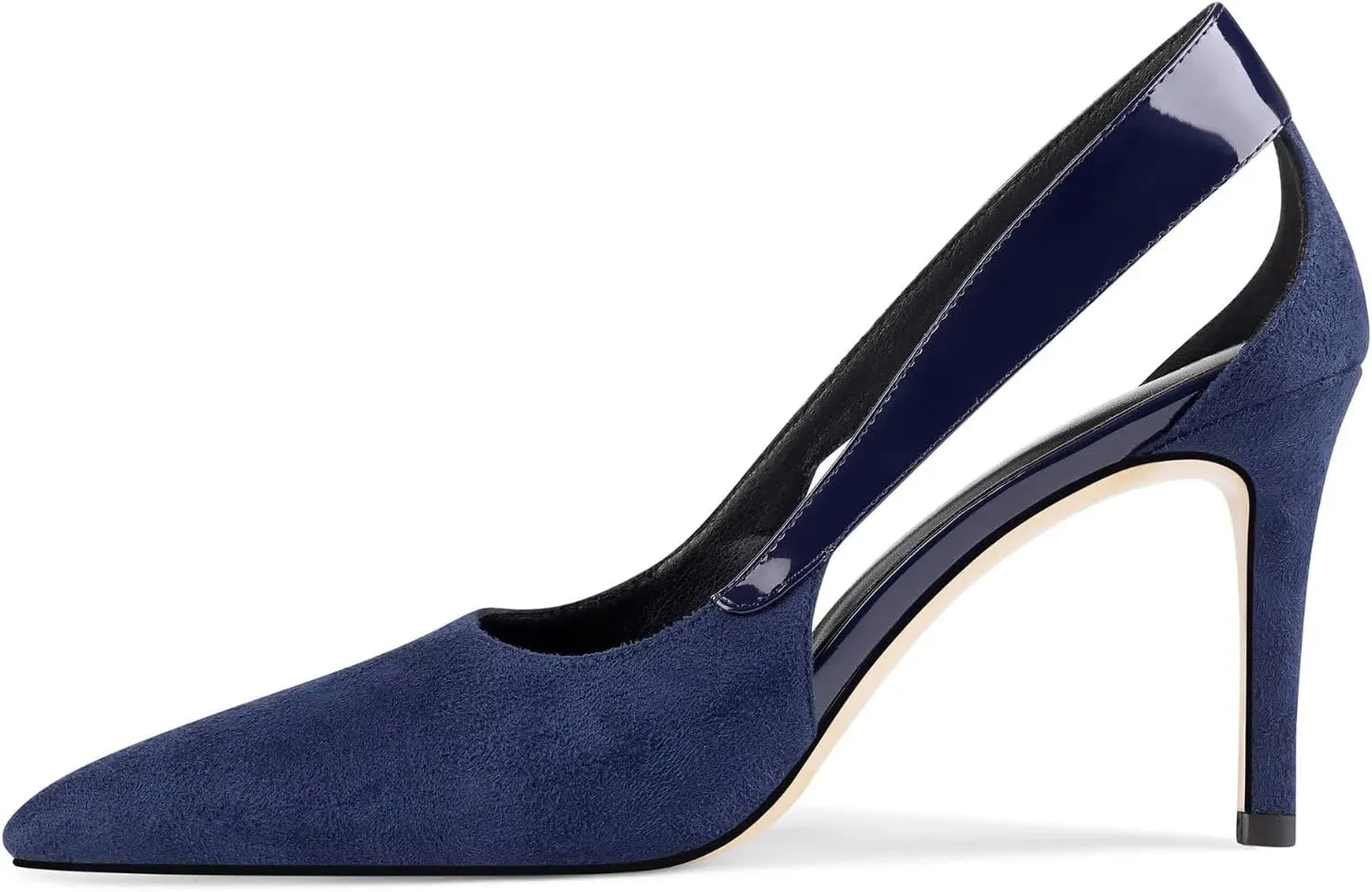 Women's High Heels Closed Toe Pumps Stiletto High Heels Pointed Toe Wedding Suede Pumps Party Dress Shoes