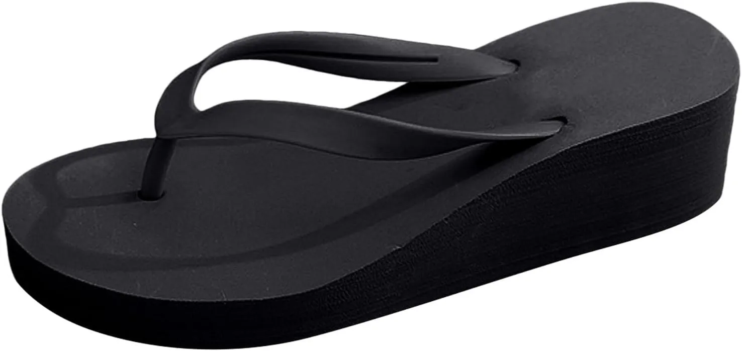 Women's Ladies Platform Wedges Bohemian Beach Shoes Slippers Sandals Summer Beach Flip Flops for Women