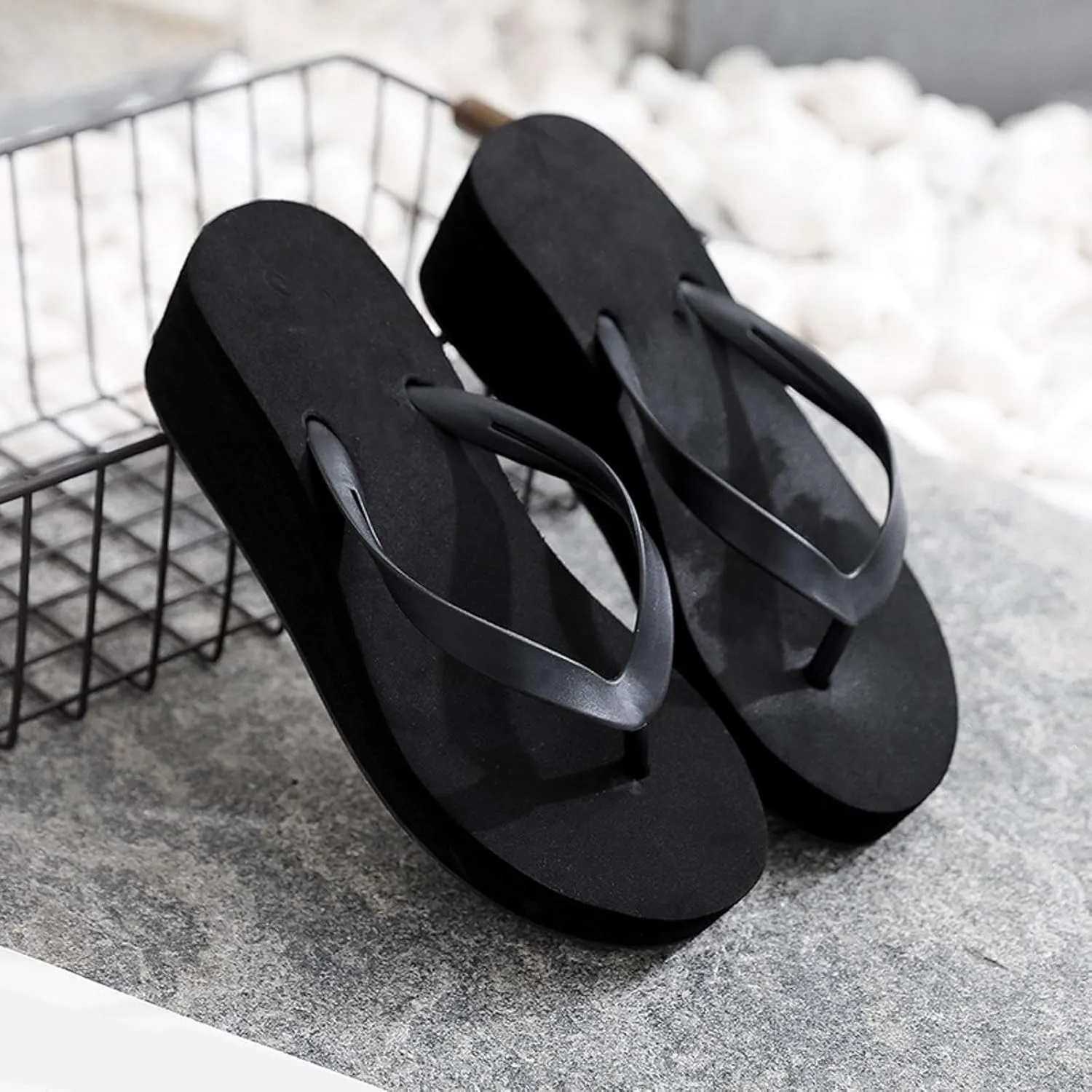 Women's Ladies Platform Wedges Bohemian Beach Shoes Slippers Sandals Summer Beach Flip Flops for Women