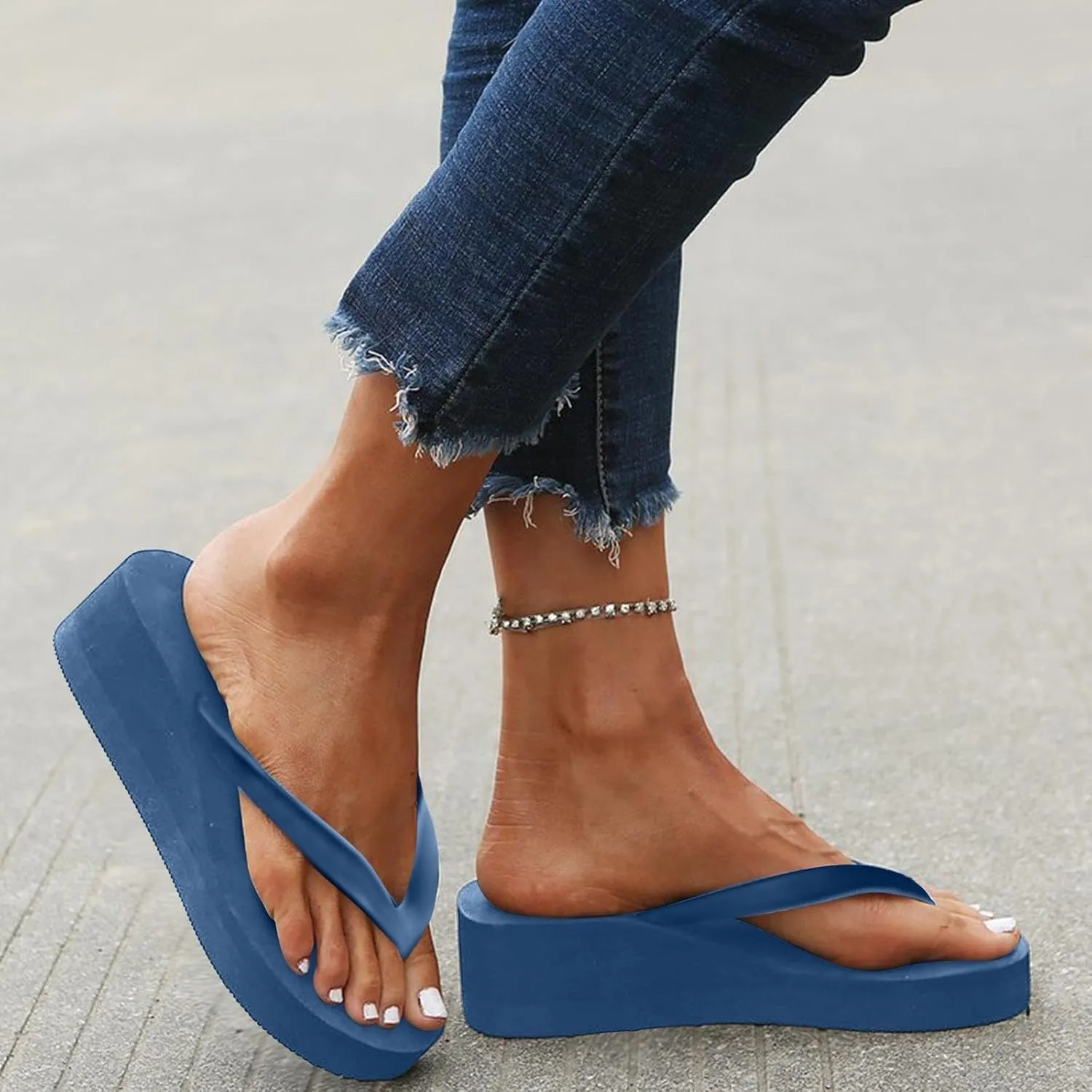 Women's Ladies Platform Wedges Bohemian Beach Shoes Slippers Sandals Summer Beach Flip Flops for Women