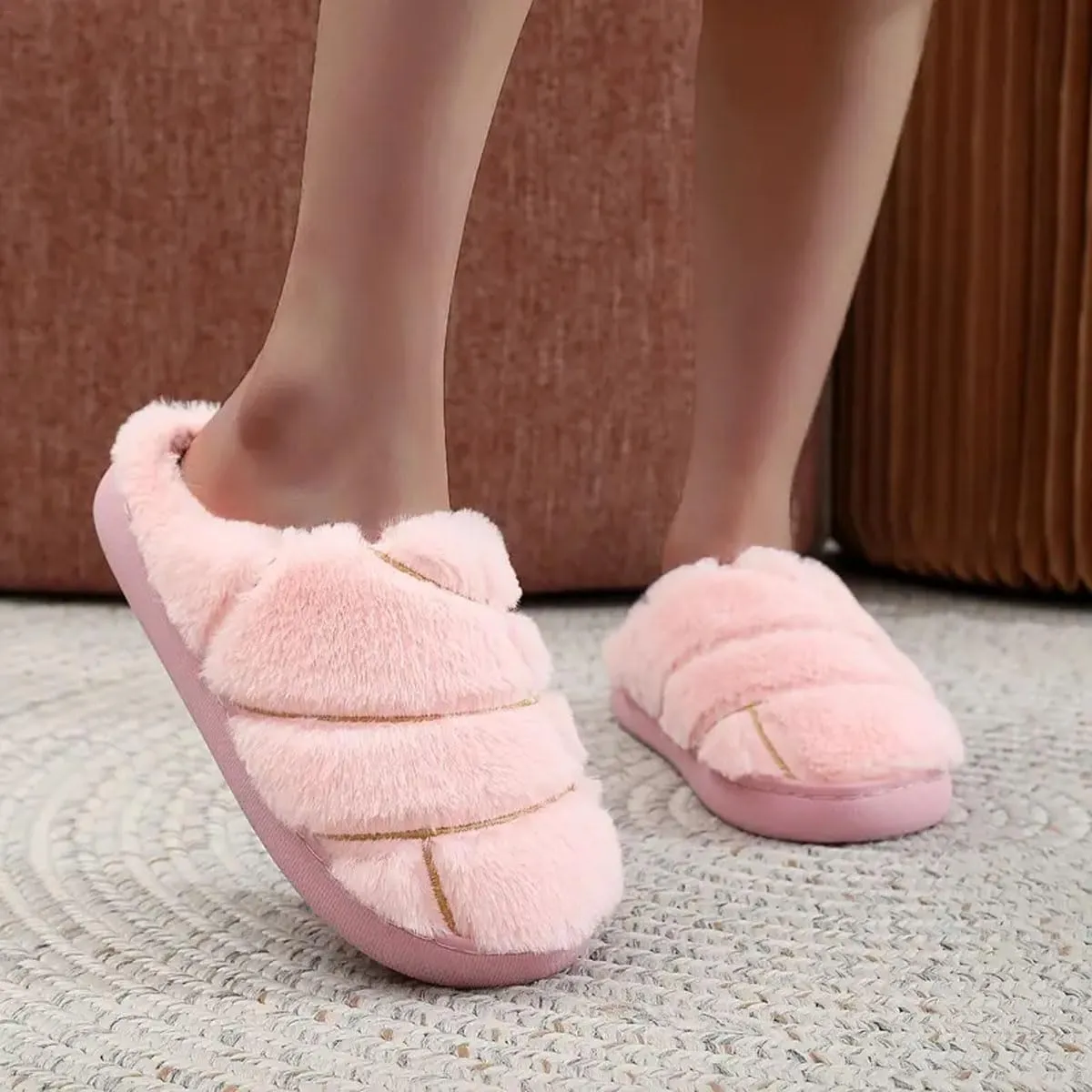Womens Mens Animal Slippers Cute Cartoon Slippers Winter Warm Animal Couple Slippers Plush Fuzzy Cat Paw Slippers
