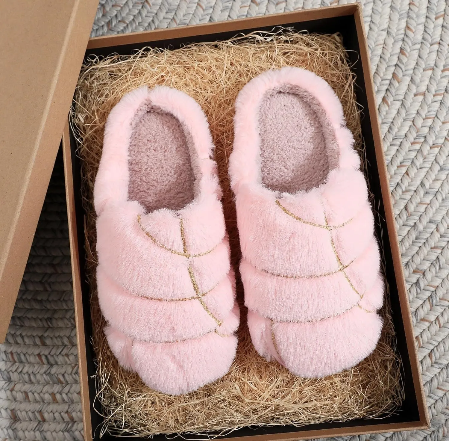 Womens Mens Animal Slippers Cute Cartoon Slippers Winter Warm Animal Couple Slippers Plush Fuzzy Cat Paw Slippers