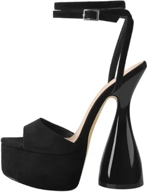Women's Platform Heeled Sandals Slingback Block High Heels