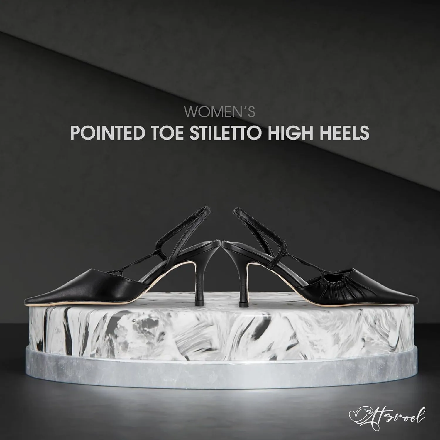 Womens Pointed Toe Stiletto High Heels Closed Toe Pleated Pumps Shoes Comfortable Slingback Heels Sexy Prom Heeled Sandals Casual Date High Heels