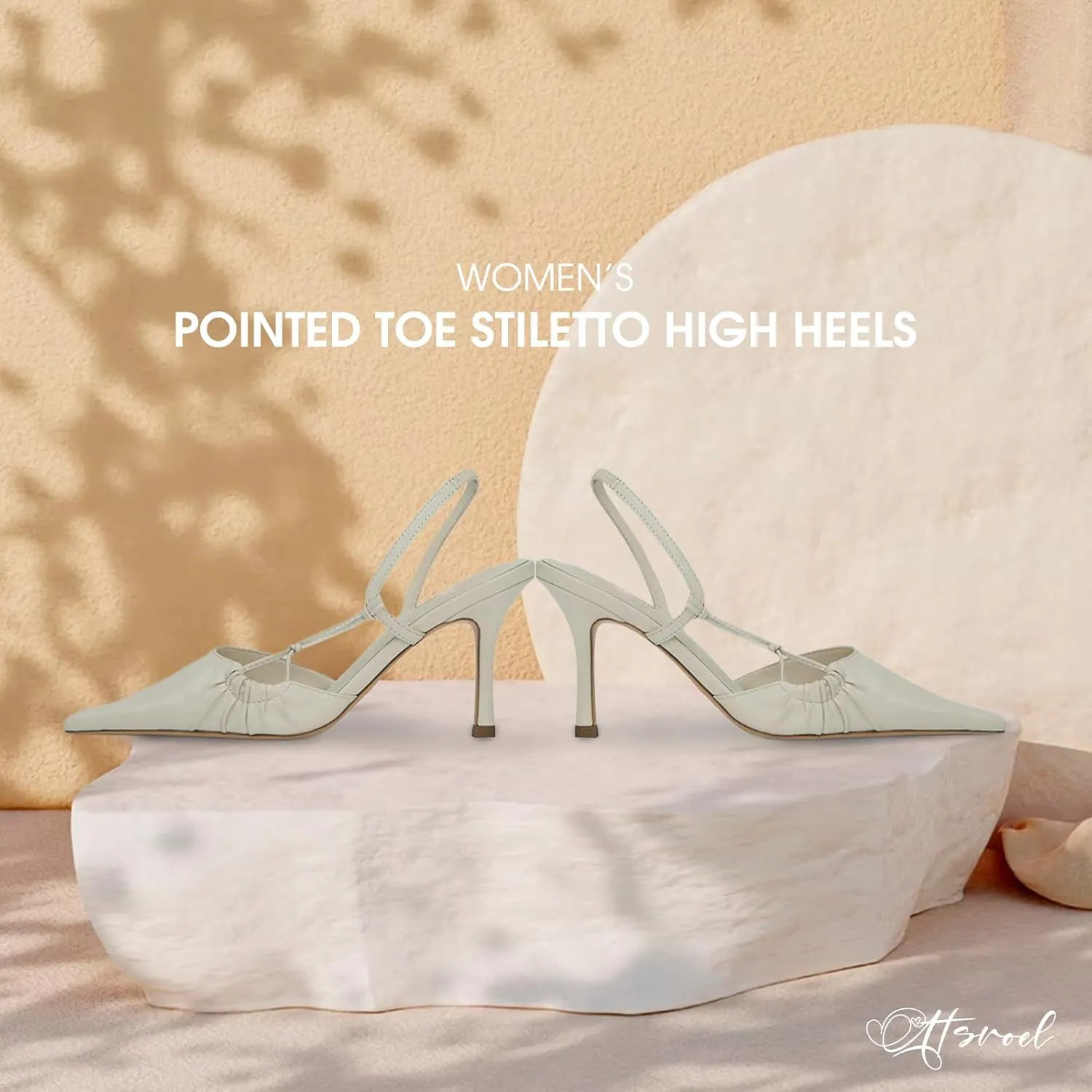 Womens Pointed Toe Stiletto High Heels Closed Toe Pleated Pumps Shoes Comfortable Slingback Heels Sexy Prom Heeled Sandals Casual Date High Heels