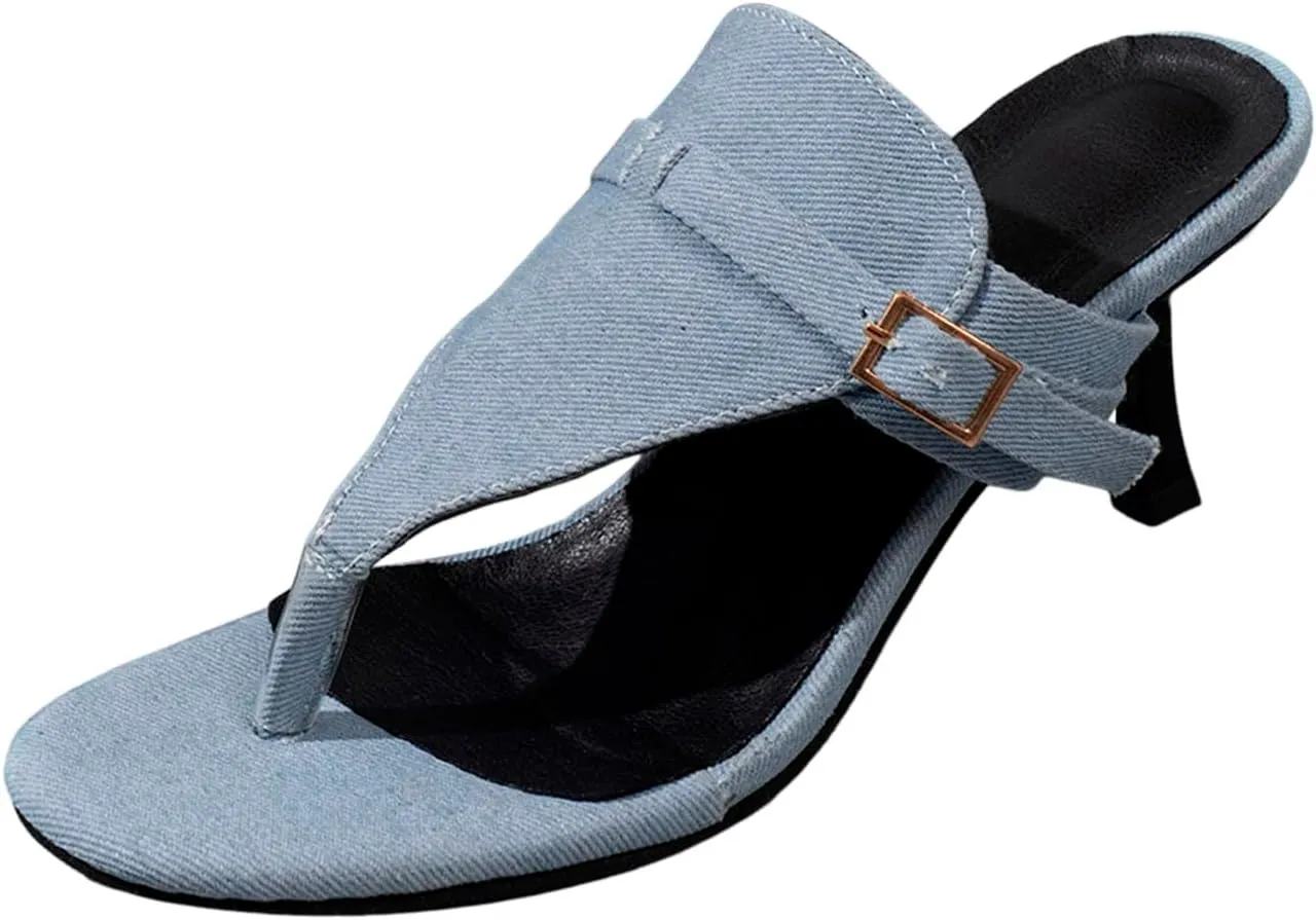 Womens Sandals Low Strappy Lace up Heels Open Square Toe Thong Ankle Strap Heels Sexy Fashion Comfort Dress Shoes