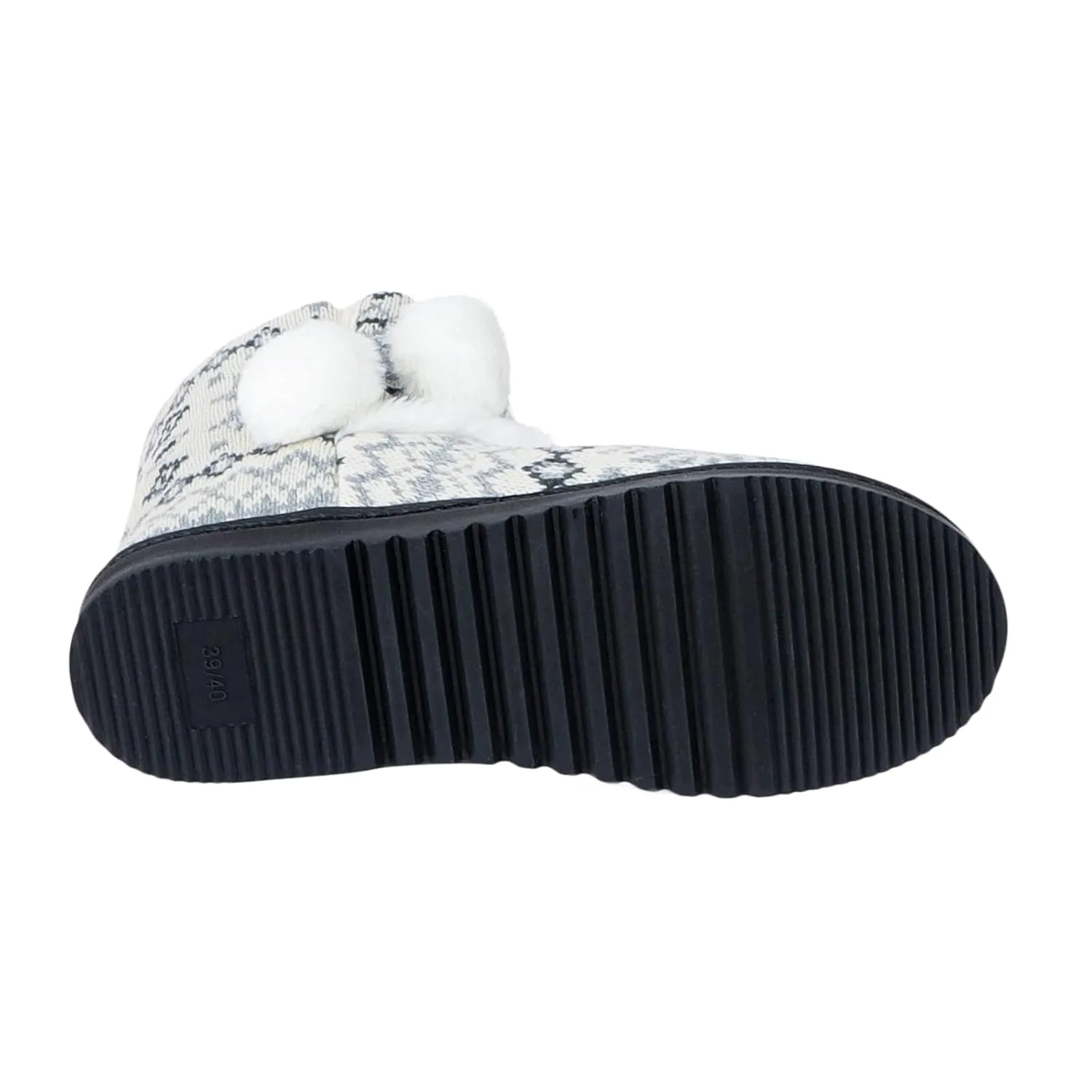 Womens Snow Boot Slippers Winter Furry Boot Slippers Knit Bootie Slippers Memory Foam Slippers Fleece Slip-on House Shoes