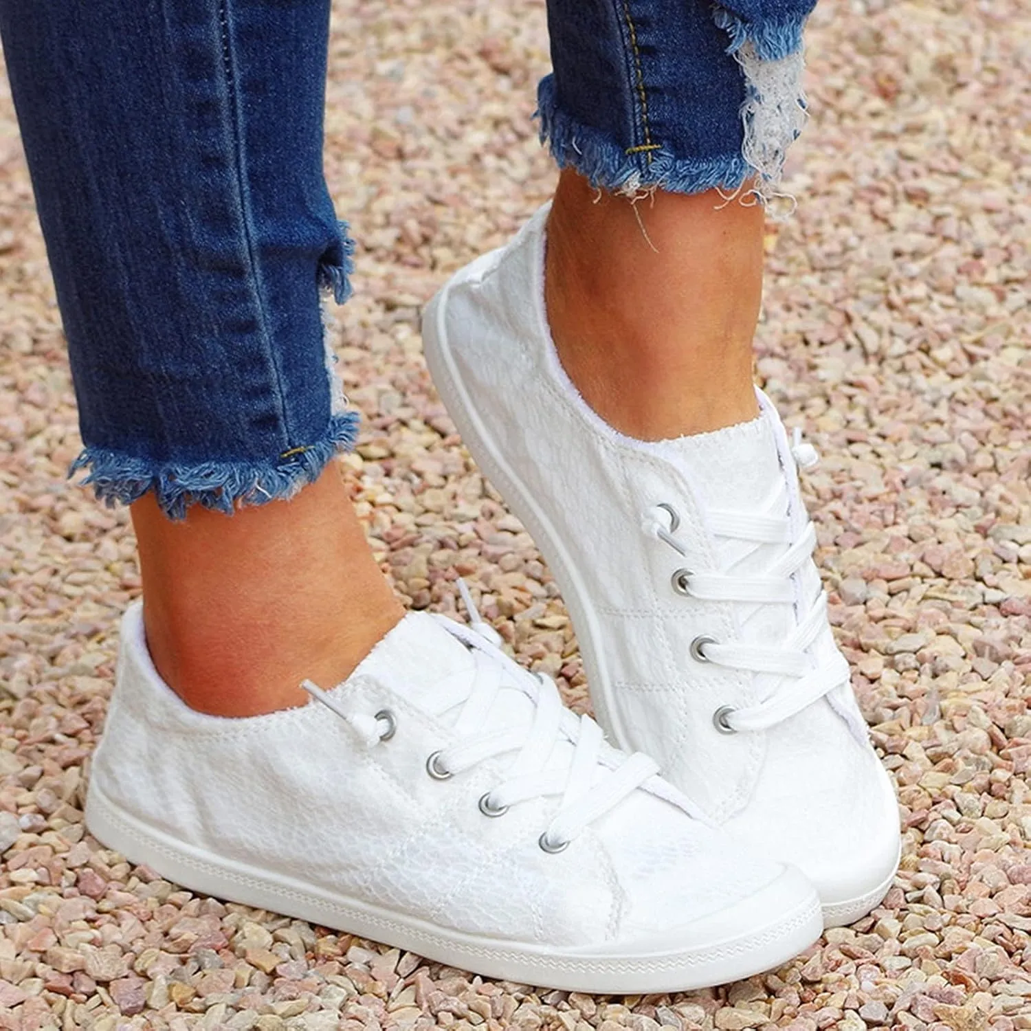 Women's Soft Ladies Loafers Flat Shoes Autumn Vulcanize Canvas Women's Casual Shoes Flat Sandals Summer