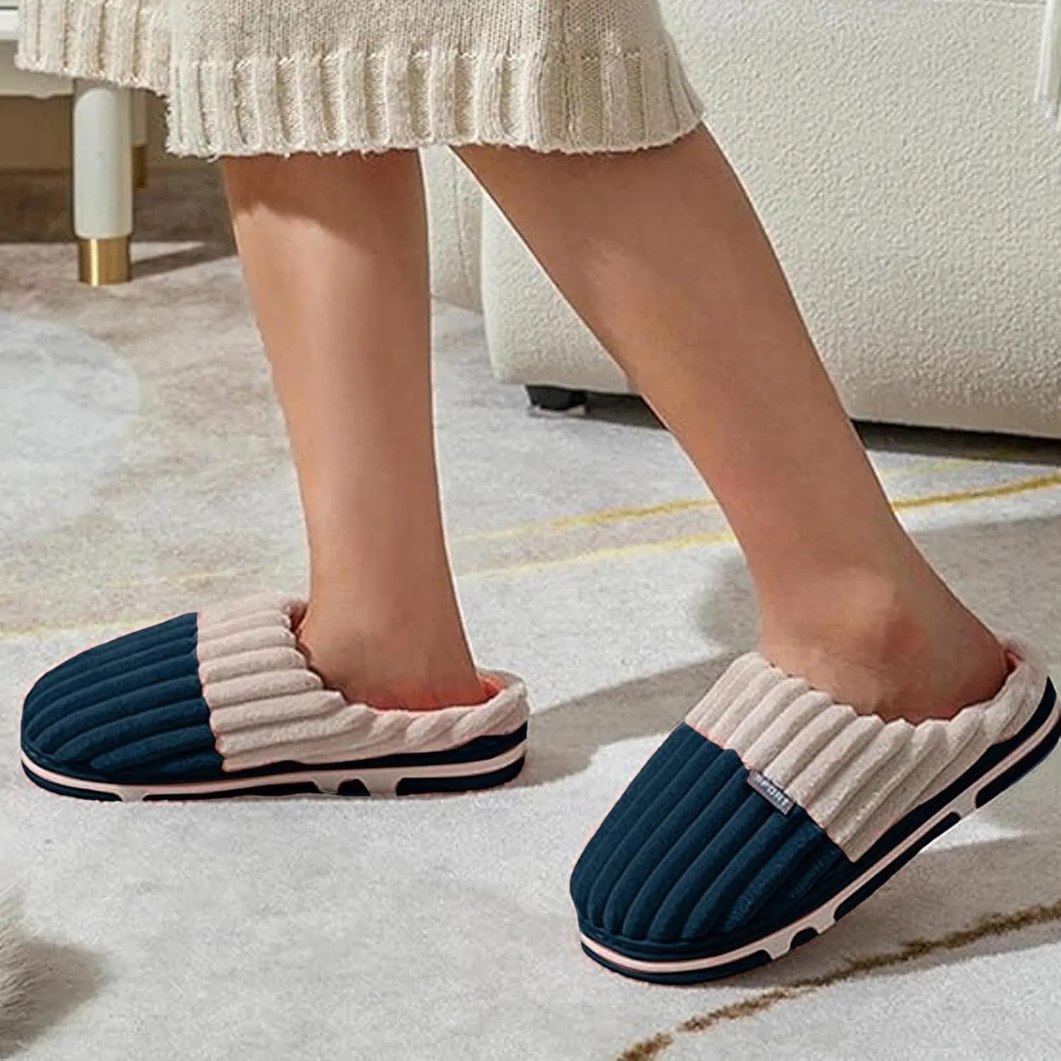 Women's Winter Cozy Fuzzy Slippers, Indoor/Outdoor, Memory Foam, Anti-Skid, Size 11, Pink