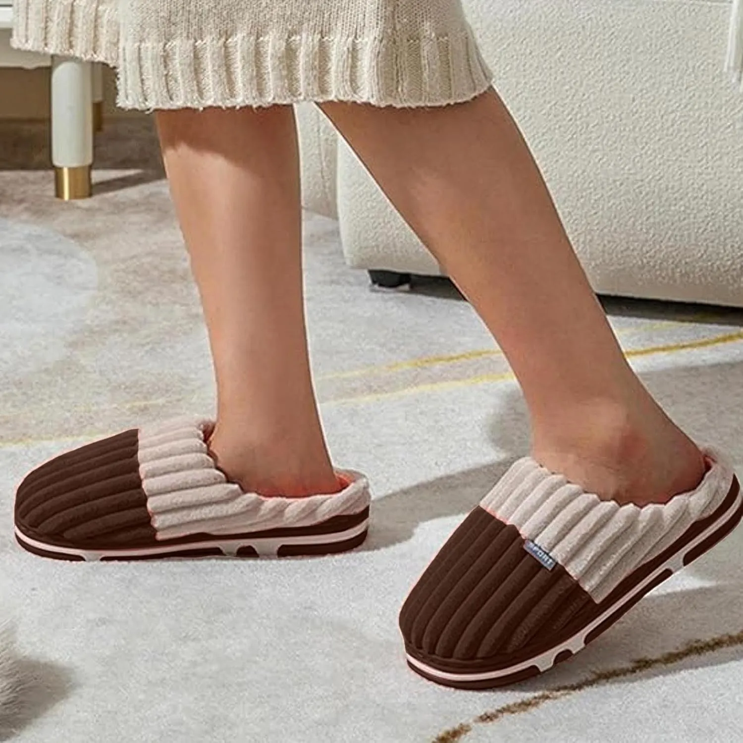 Women's Winter Cozy Fuzzy Slippers, Indoor/Outdoor, Memory Foam, Anti-Skid, Size 11, Pink
